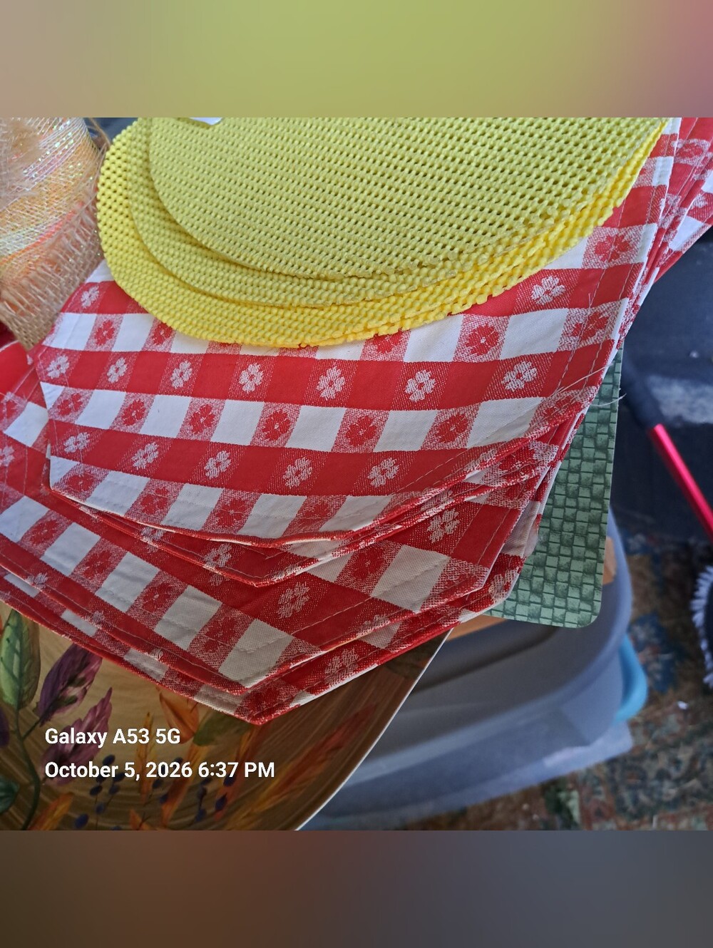 Yellow and Red Picnic Placemats Set - Home Party Supplies